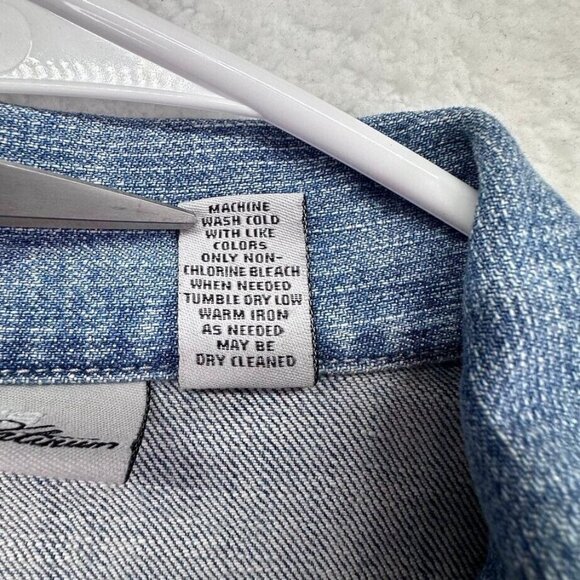 Chicos Platinum Jacket Womens Large Blue Jean Medium Wash Denim Pockets - Picture 9 of 9